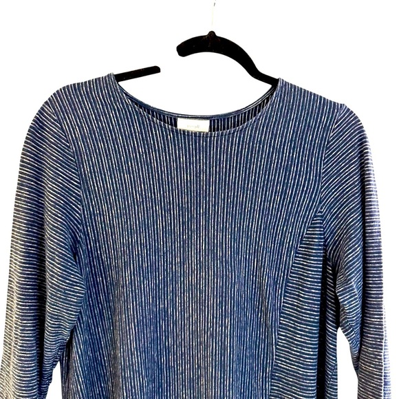 Pure Jill blue striped Lagenlook hemp and organic cotton tunic top Large - Picture 3 of 12